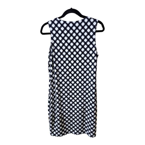 VINCE‎ CAMUTO Navy & White Polka Dot Sleeveless Sheath Dress - Size Large - Picture 2 of 8